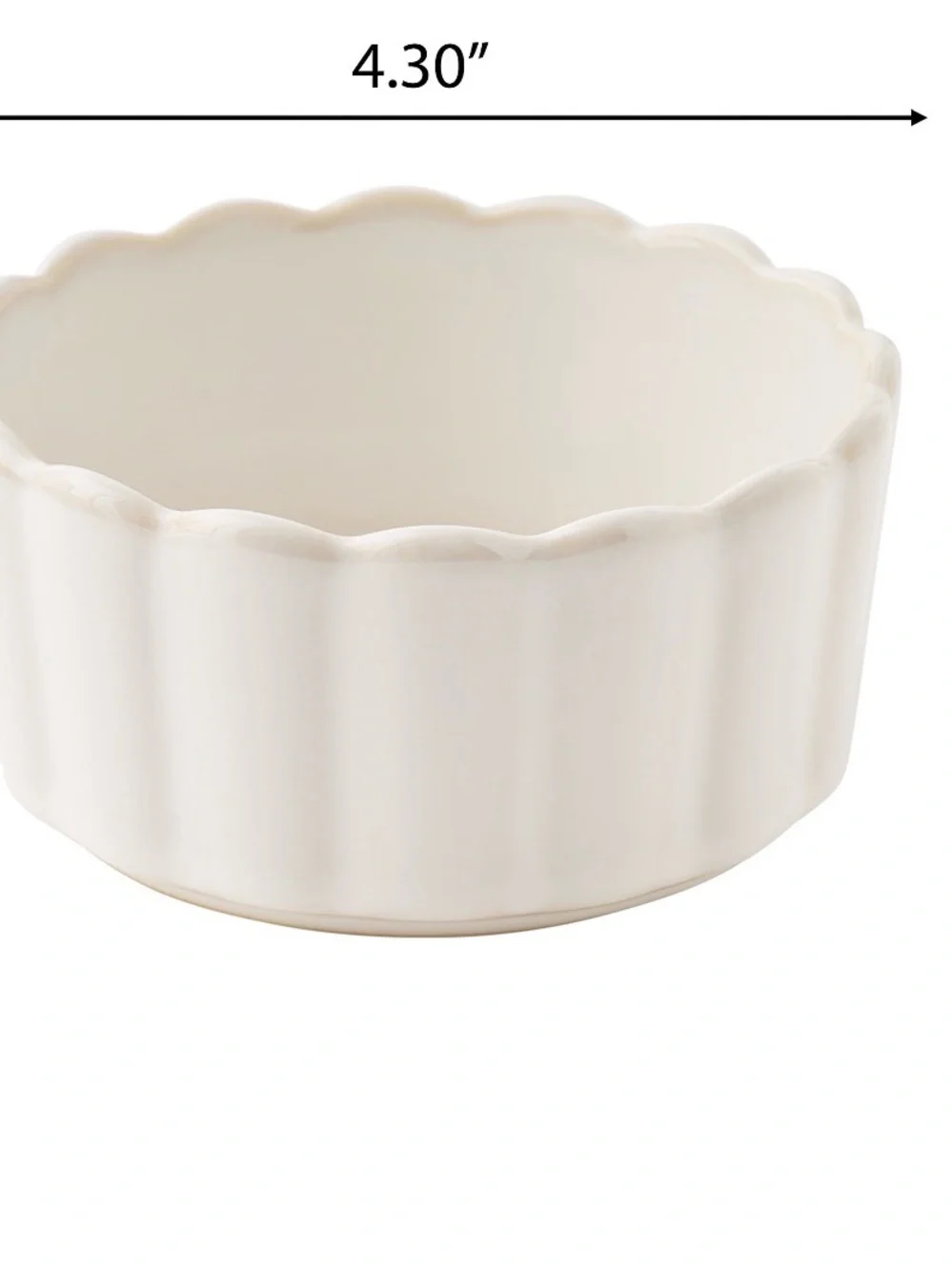 The Pioneer Woman Colette  White Scalloped Ceramic Ramekins - Set of 4